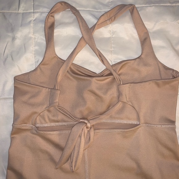 Mila Yoga Wear Top, Large Nude Bra Top, Tie Back - Picture 8 of 11